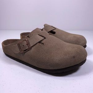 BIRKENSTOCK SUEDE LEATHER CLOG CLOSED-TOE SANDALS